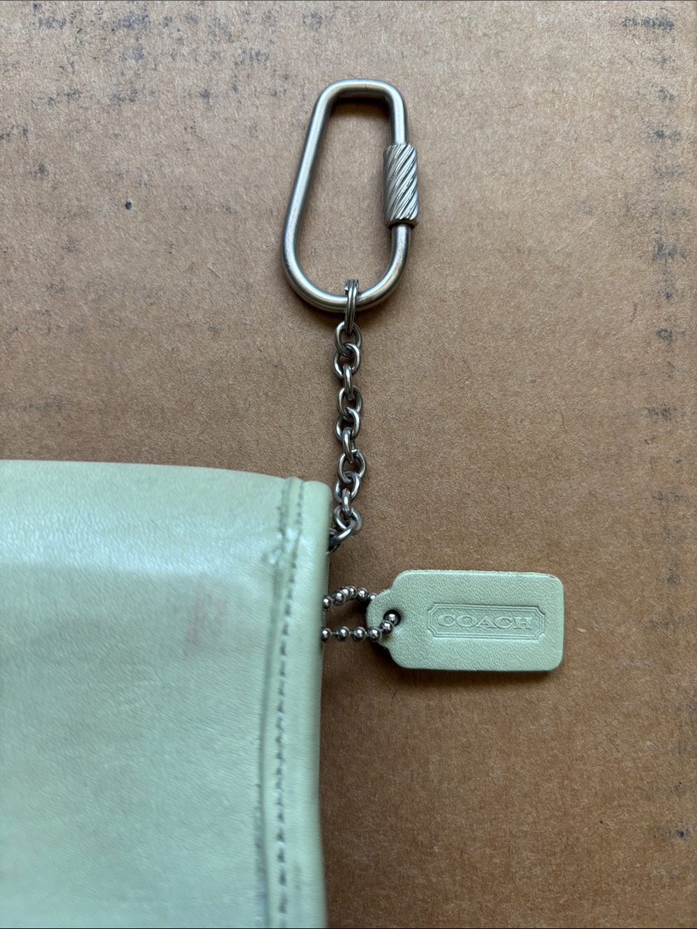 Coach multifunction wallet coin purse keychain rare pistachio leather EUC VTG - Picture 6 of 12